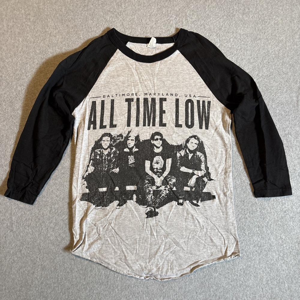 All Time Low Love Like War 2014 Tour T-Shirt sz S 3/4 Sleeve Pop Punk‎ Merch Tee